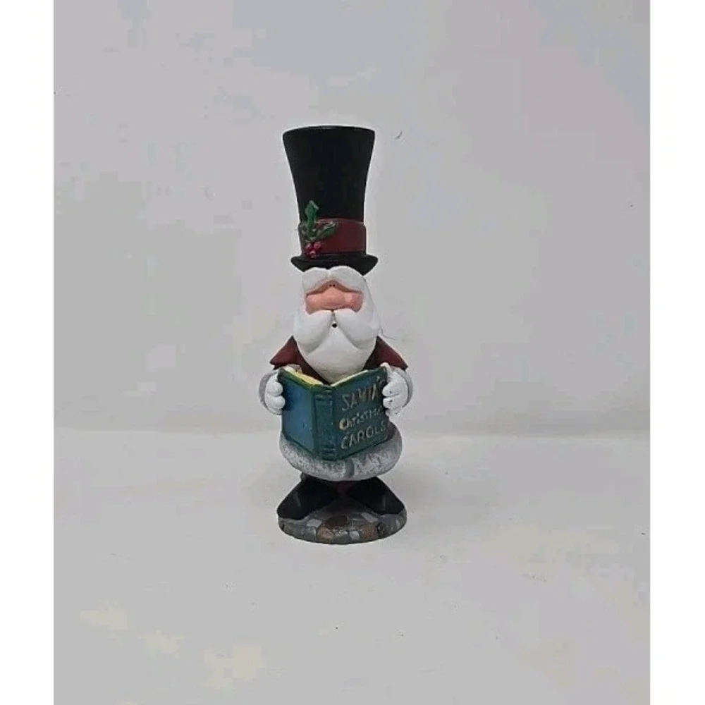 Vtg 1994 Santa figurine J. Adams the north pole caroling‎ society holding book